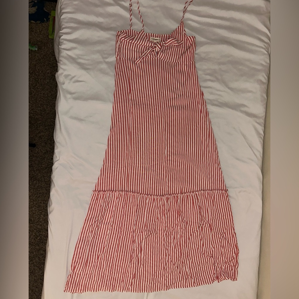 Eesome Red and White Striped Dress
